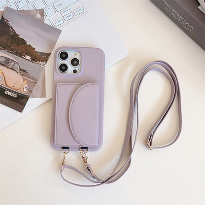 The Lanyard Litchi Pattern Case - iPhone