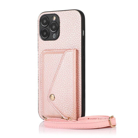 Solid Litchi Purse Case - iPhone